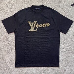 Louis Vuitton LV Lovers Short Sleeve Tees Black